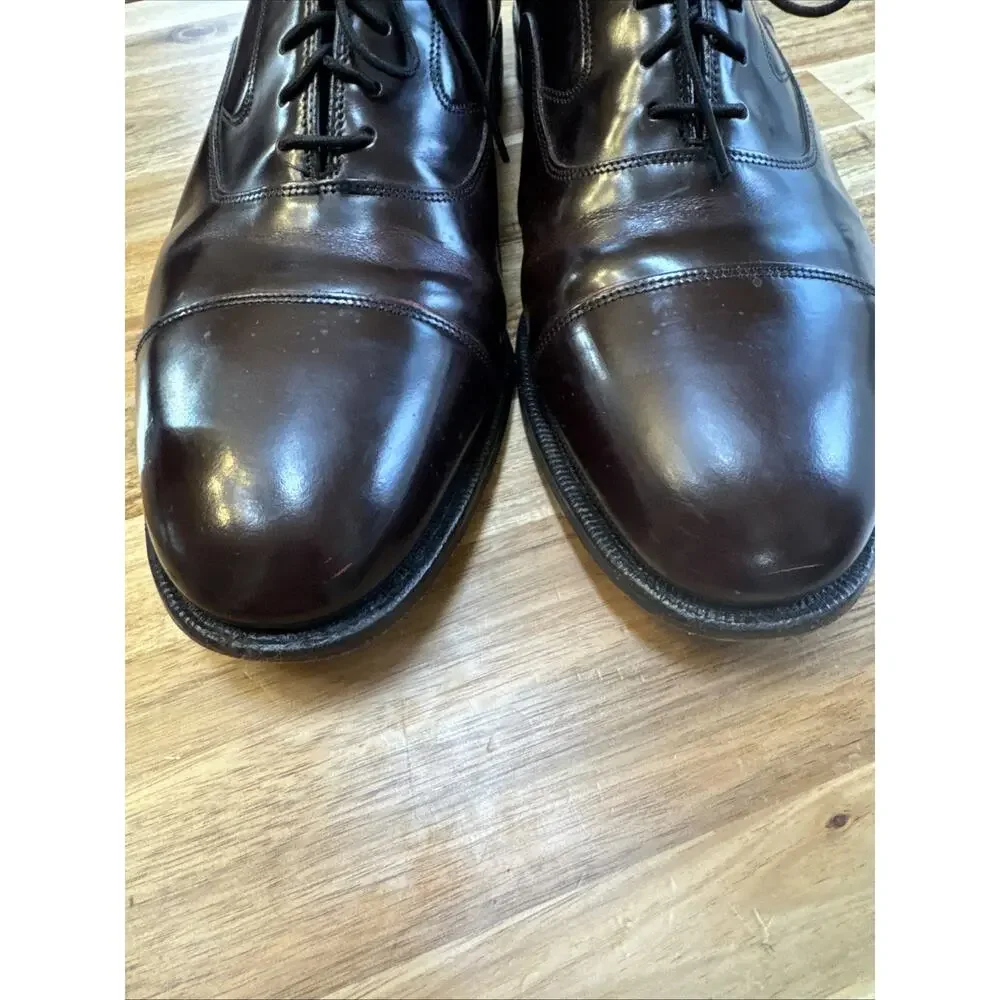 Johnston & Murphy Aristocraft Cap Toe Oxfords‎ Mens 11 D/B Burgundy Oxblood USA